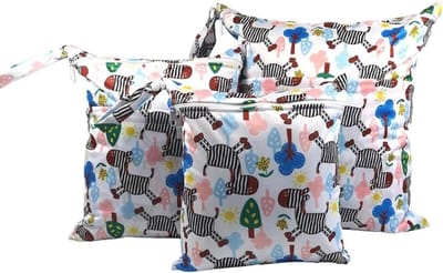 Luiertas Set - Natte Tas Wetbag - Baby Verzorgen Onderweg - Waterdicht Polyester - 40x45cm 3 Maten - Veelkleurig