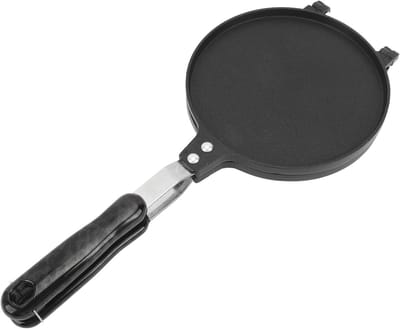 Tortilla Pers Pan - Eierrol Maker - Snelle Tortilla's Maken - Dubbelzijdig Aluminium - 17.2 cm Diameter - Glanzend