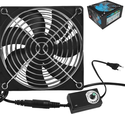 120mm Koelventilator met Snelheidsregeling, AC 220V, Brushless Design voor Laptop en Desktop, Ideaal voor Verbeterde Luchtstroom en Statistische Druk