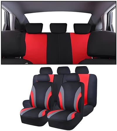 Allecto - Autostoelhoezen - Bescherming voor stoelen - Rood - Universele set van 9 - Perfecte pasvorm voor de meeste voertuigen