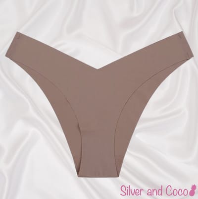 SilverAndCoco® - Naadloze Onderbroek / Seamless Broekje Dames / Zacht Brazilian Sport Slipje / Naadloos Stretch Ondergoed Vrouw / Hipster Dames Lingerie Broekje Slip / Creme Beige Nude / Small