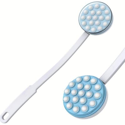 Bodylotion-applicator en massageapparaat Handheld badborstel met lange steel voor douchegel Rugwasborstel