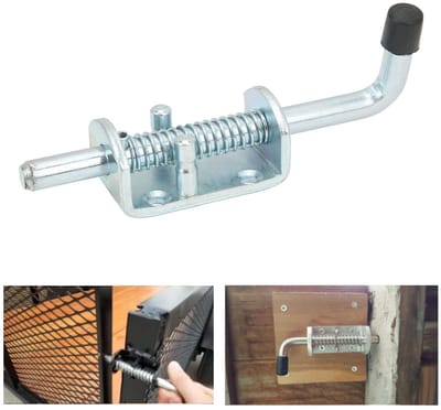 Dailygoods- Veerslot 171 mm - Veervergrendeling - Aanhangerdeur - Achterklep - Koolstofstaal - Zwart rubberen handvat - Deurslot