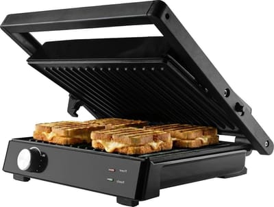 Tosti Apparaat - Contact Grill - Snacks Maken - Grill 4 Broodjes - 2000W Vermogen - Zwart Groen