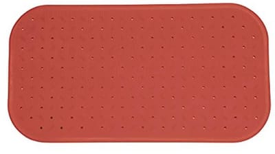 Antibacteriële Douchemat met Antislip en Zuignappen - Terracotta Rood - 36 x 97 cm - Wasbaar op 60 Graden