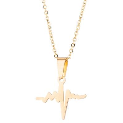 24/7 Jewelry Collection Hartslag Ketting - Levenslijn - Goudkleurig