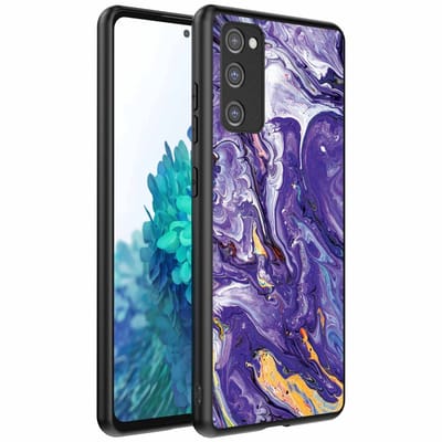 Geschikt voor Samsung Galaxy S20 FE Telefoonhoesje met Paars Goud Marmer Opdruk - TPU Backcover Case Purple Gold Marble Design - Paars Goud - Smartphonica geschikt voor Samsung Galaxy S20 FE