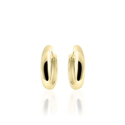 Jewels Inc. - Oorbellen - Oorringen met Scharnier - Glad Rond - 3mm Breed - 18mmØ - 14 Karaat Geelgoud