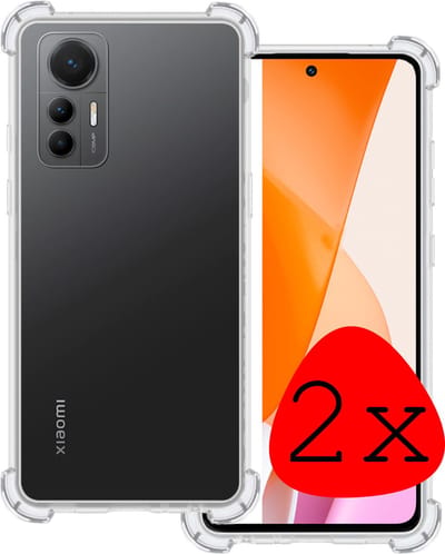 Hoesje 2 Stuks - Geschikt voor Xiaomi 12 Lite - Sterk & Shockproof - Siliconen Case - Back Cover - Telefoon Hoes Shock Proof - Transparant