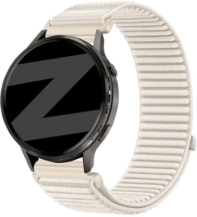 Bandz Nylon 'Wave' bandje geschikt voor Garmin Vivoactive 4s / Vivomove 3s / Venu 4 - 41mm / Venu 3s / Venu 2s / Forerunner 265s / Forerunner 255s - Sterrenlicht