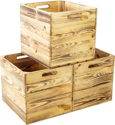 Set van 3 Houten Opbergkisten voor Kallax en Expedit – Geschikt als Schuiflade, Wijnkist of Fruitkist – 33x38x32,5cm