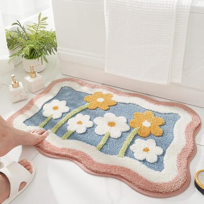 Zachte en Absorberende Badkamer Tapijt, 50 x 80 cm, Antislip, Machinewasbaar, Ideaal voor Badkamer, Keuken en Slaapkamer