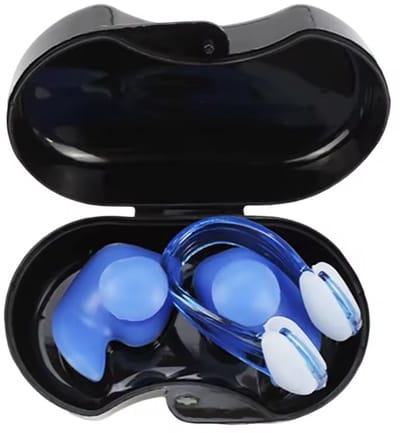1 stuk Zomer-Zwemmen-Oordopje-Neus-Kit-Waterdicht- Blauwe- Bleu-Anti- Geluid-Oordopje-Met-Neusklepje-Duiken Outdoor Watersport- Zwemmen