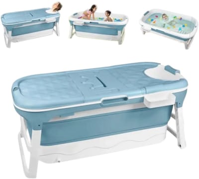 Milova Opvouwbaar bad - 1,5M - Badkuip - Draagbaar - Badbak - Ontspanning - Badkamer - Zitbad - Ligbad - 118*60*53cm - Balkonbad - Grijs