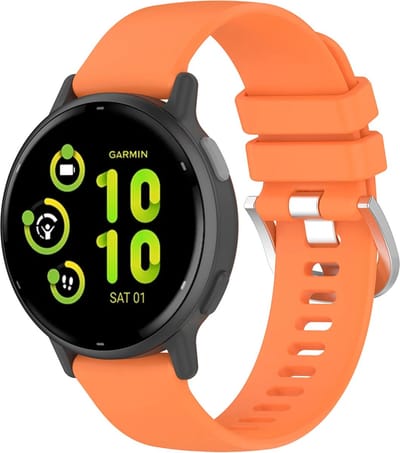 Strap-it Siliconen classic bandje geschikt voor Garmin Vivoactive 6 / 5 / 3 / Vivomove / 3 / HR / Style / Luxe / Sport / Trend / Forerunner 645 / 570 / 245 / 170 / 165 / 70 / 55 / Venu / SQ / SQ2 / 2 Plus / Approach S12 / S40 / S42 / S44 - Oranje