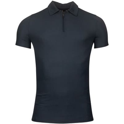 Thomas Maine Polo Short Sleeve Zip Collar Hyperflex Piqué Navy / male