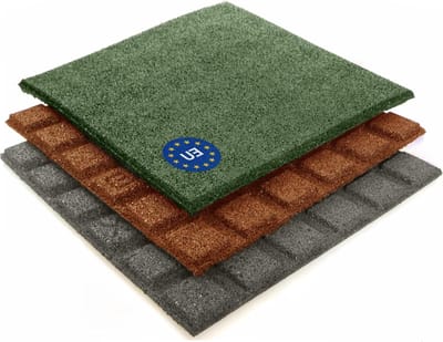 Valbeschermingsmat Rubber - Veiligheidsmat Speeltoestel - Val Breken - Europees Gemaakt - 50 x 50 cm - Groen