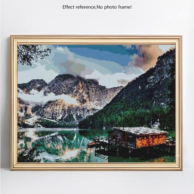 Diamantmozaïek Volledige weergave landschap 5d Diamond Painting Aankomst Borduurpakketten 20X30 gray