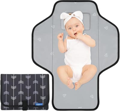 Draagbaar Aankleedkussen voor Baby - Waterdicht & Compact Verschoningsmat met Kussen voor Onderweg