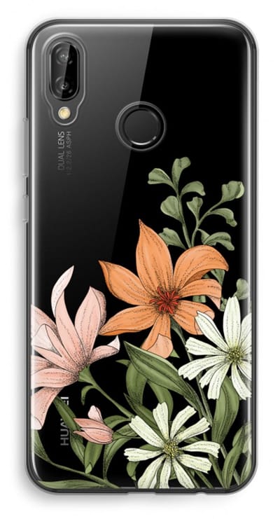 Case Company® - Hoesje geschikt voor Huawei P20 Lite hoesje - Floral bouquet - Soft Cover Telefoonhoesje - Bescherming aan alle Kanten en Schermrand