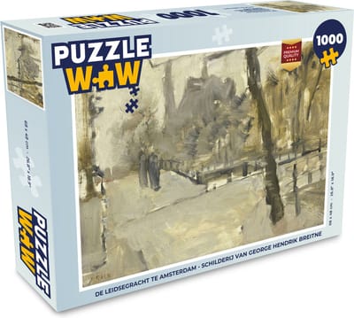 Puzzel De Leidsegracht te Amsterdam - Schilderij van George Hendrik Breitner - Legpuzzel - Puzzel 1000 stukjes volwassenen