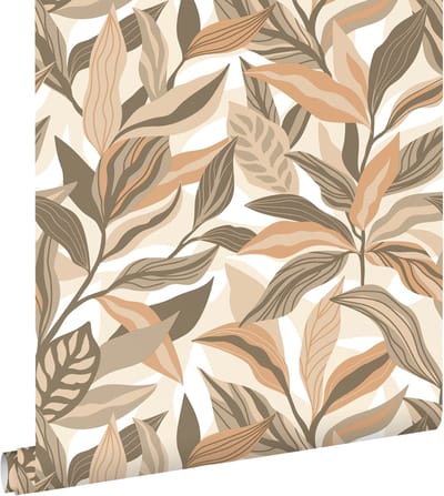 ESTAhome behang tropische bladeren beige - 50 x 900 cm - 131039