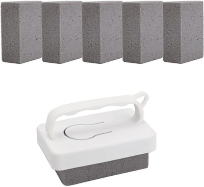 Dailygoods- Zwembadreinigingsblok 6 Stuks - Handvat - Puimsteen voor Zwembad - Vlekverwijderaars - Tegelreiniger - Cementschuim 10x7x4 cm