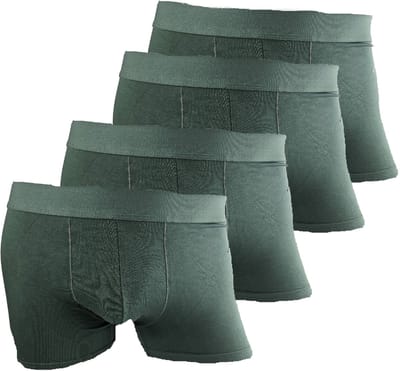 BamBella ® - Boxershorts - 4 stuks - maat S/M - zachte stof Boxer short onderbroek lang groen heren onderbroeken