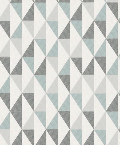 Oslo | Scandinavisch geometrisch | blauw, zwart, grijs, zand | vliesbehang 0,53x10m