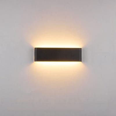 Rechthoekige wandlamp voor binnen - LED-wandlamp voor thuis - Wandlamp voor slaapkamer - Lamp voor woonkamer, wandlamp - Geschikt voor gang in slaapkamerinterieur, moderne mini-badkamerlamp - Leeslamp boven en onder naast het bed - Zwart - 3000K