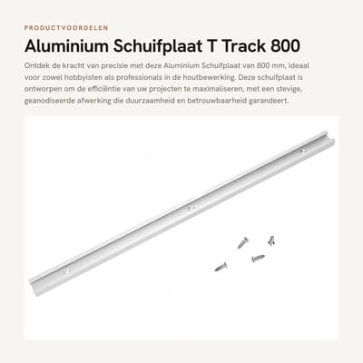 Dailygoods - Aluminium Schuifplaat - T Track 800 Mm - Duurzaam Design - 0,4m T Sleuf - Precisie Bewerking - Voor Routers en Boorpersen
