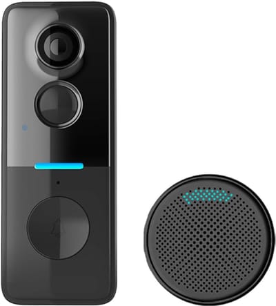 Intelligente Deurbel - Deurcamera Intercom - Veilige Toegang - App Bediening Nachtzicht - 17 x 10 x 7 cm - Zwart