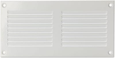 Metalen Ventilatie Rooster Wit 200x100 mm met Insectenhor | Toevoer & Afvoer