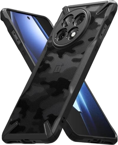 Ringke Fusion X | Hoesje Geschikt voor OnePlus 13R | Back Cover | Militaire Standaard | Camo Zwart