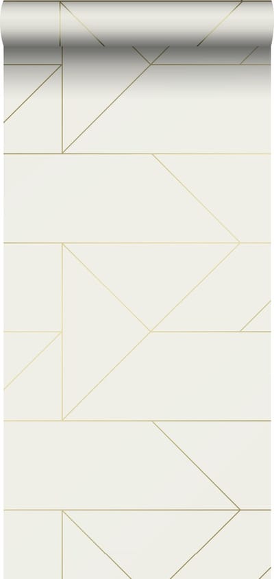 Origin Wallcoverings behang grafische lijnen beige en goud - 347720 - 0,53 x 10,05 m