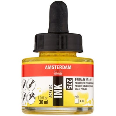 Amsterdam Acrylic Inkt Fles 30 ml Primairgeel 275