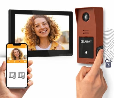 Extel 720335-TC Digital Connect bedrade video intercom met vingerafdruklezer - terracotta