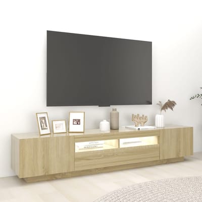 vidaXL - Tv-meubel - met - LED-verlichting - 200x35x40 - cm - sonoma - eikenkleurig