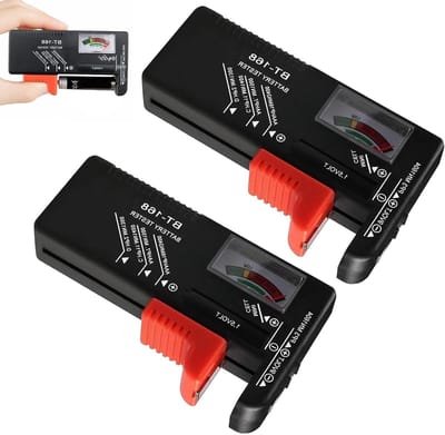 Batterijtesters - Accu controle - Huishoudelijk gebruik - Universele compatibiliteit - 2 stuks - Zwart