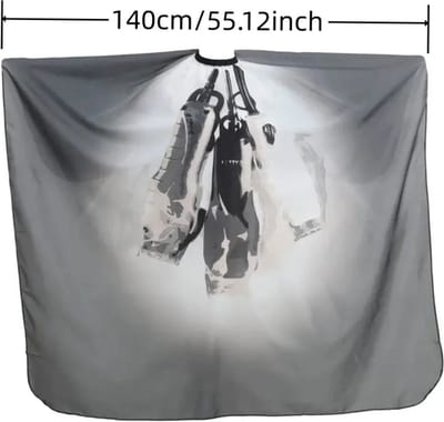 Bovista Baardschort - Beard Bib - Scheerschort - Baard Cape - Kappersmantel - Kapmantel - Zwart/Wit