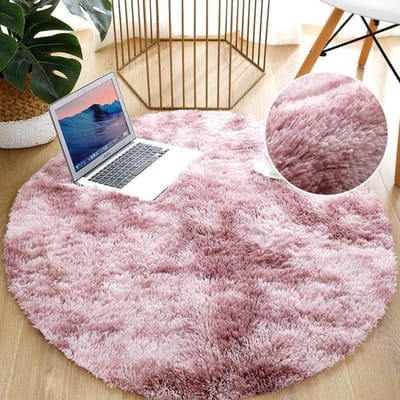 Rond tapijt voor de woonkamer, zachte dikke slaapkamertapijten, pluche zachte antislip ronde vloerkleden, tie-dye fluwelen mat Diameter 100cm