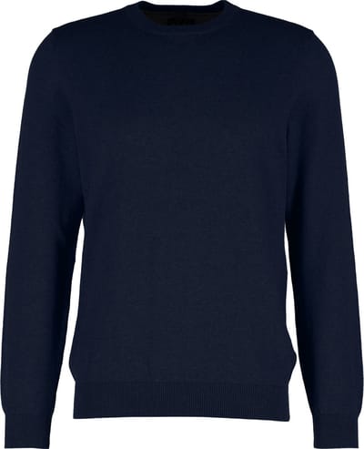 MARVELIS modern fit trui katoen - O-hals - marine blauw