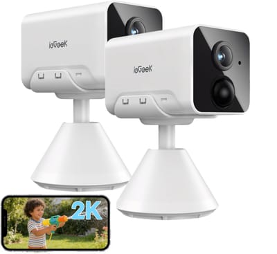 ieGeek Bewakingscamera voor Binnen met Accu - Bewakingscamera voor Binnen - Wifi-IP-Camera - Draadloze Bewakingscamera met Nachtzicht - PIR-Bewegingsdetectie - Tweeweg-Audio - Cloud/Geheugenkaart - mit 32G Karrt - 3Stuks