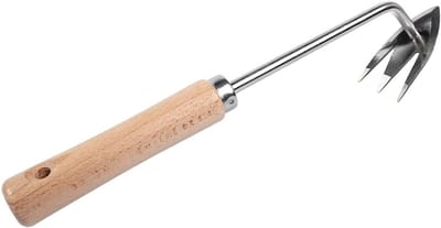 Onkruidtrekker M-vorm - Paardenbloem verwijderaar - Tuinonderhoud - Massief houten handvat - 27 cm lengte - Zilver