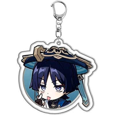 Genshin Impact Voyageur Vagabond Klee Scaramouche Porte-clés Acrylique Figurine de Jeu Objet de Collection Produit Dérivé Anime Beau Design 5.5cm gray