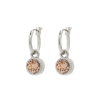 Biba Oorhangers Zilver met gekleurde steen Light Peach