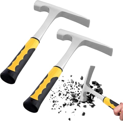 Geologische hamer van koolstofstaal 24 oz met skid-handvat en vlakke kop, 2-pack, ideaal voor geologie en mijnbouw