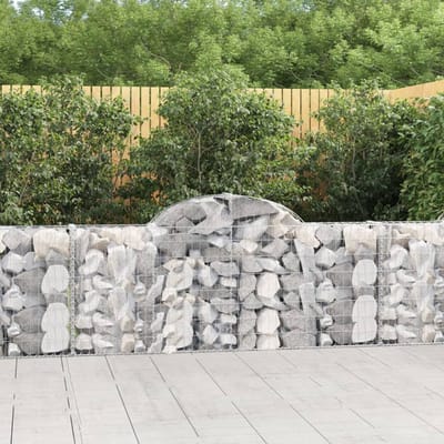 vidaXL - Schanskorven - 7 - st - gewelfd - 200x30x80/100 - cm - gegalvaniseerd - ijzer