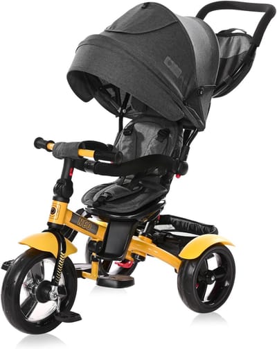 Meegroeifiets Driewieler met Duwstang voor Baby en Peuter vanaf 1 Jaar - 360 Graden Draaibaar