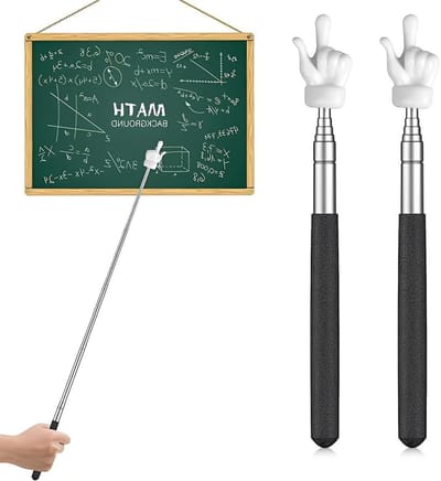 Uittrekbare Telescoopstang - Presentatie Hulp - Lesgeven Presenteren - Vinger Vorm Ontwerp - Tot 68 cm - Zwart